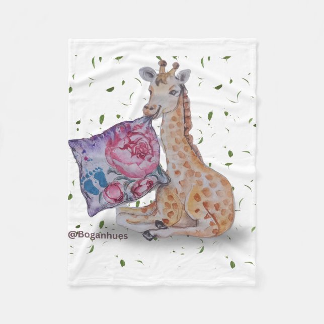 Giraffe Imprimer Bébé Couverture en polaire (Devant)