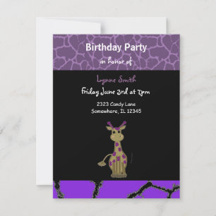 Giraffe Invitation d'anniversaire