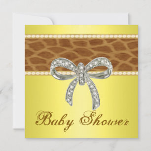 Giraffe Jaune Invitation Baby shower de boue diama