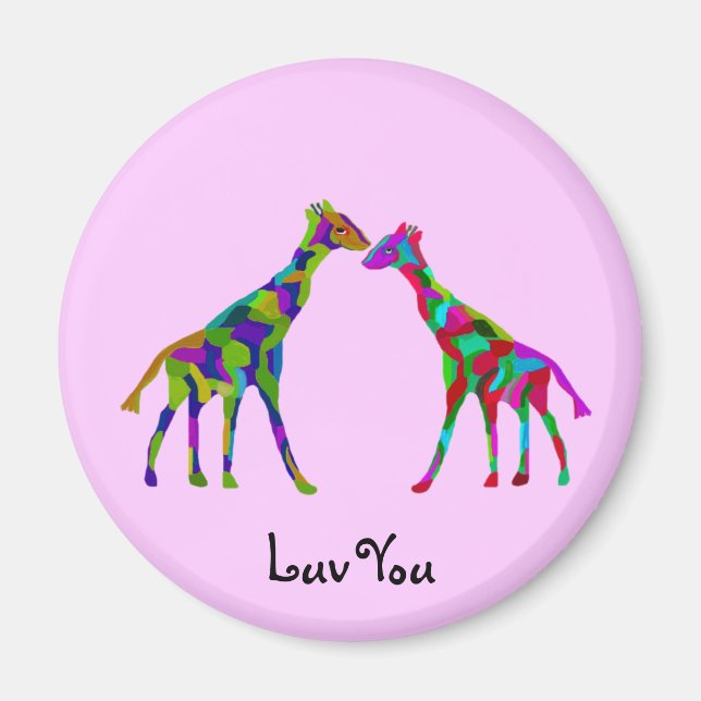 Giraffe Luv Magnet (Devant)