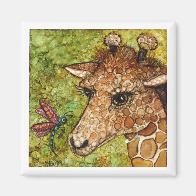 GIRAFFE MAGNET BÉBÉ 2x2 pouces & DRAGONFLY (Devant)
