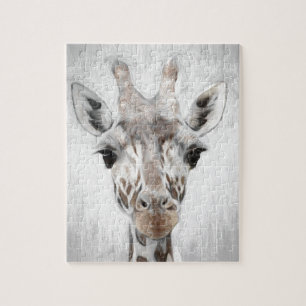 Giraffe Majestic Portrée Dans Puzzle Noir & Blanc