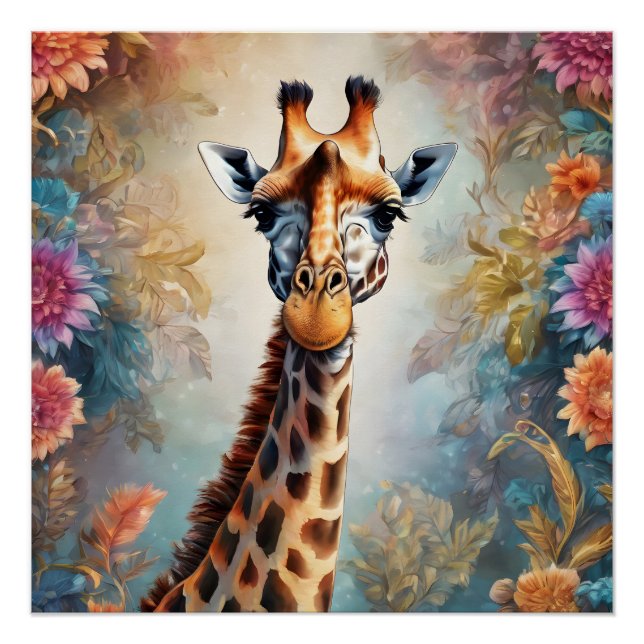 Giraffe no 11 Poster brillant (Devant)