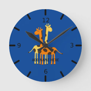Giraffe personnalisée Grande horloge