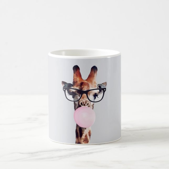 GIRAFFE PORTANT DES LUNETTES DE CAFÉ MUG (Centre)