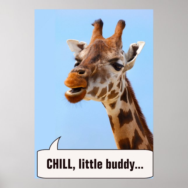 Giraffe Portrait customizable text poster (Devant)