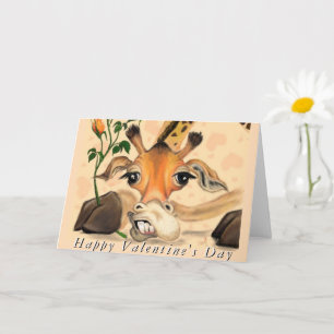 Giraffe romantique Drôle carte Saint Valentin