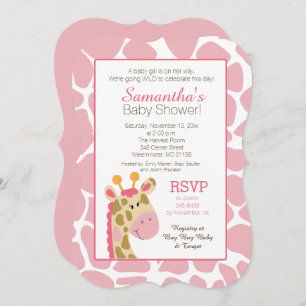 Giraffe rose C'est une invitation Baby shower fill