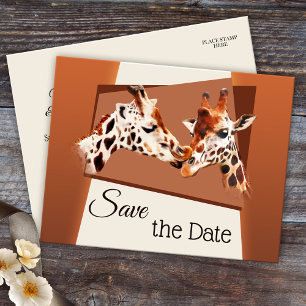 Giraffe Safari Zoo Enregistrer la date Carte Posta