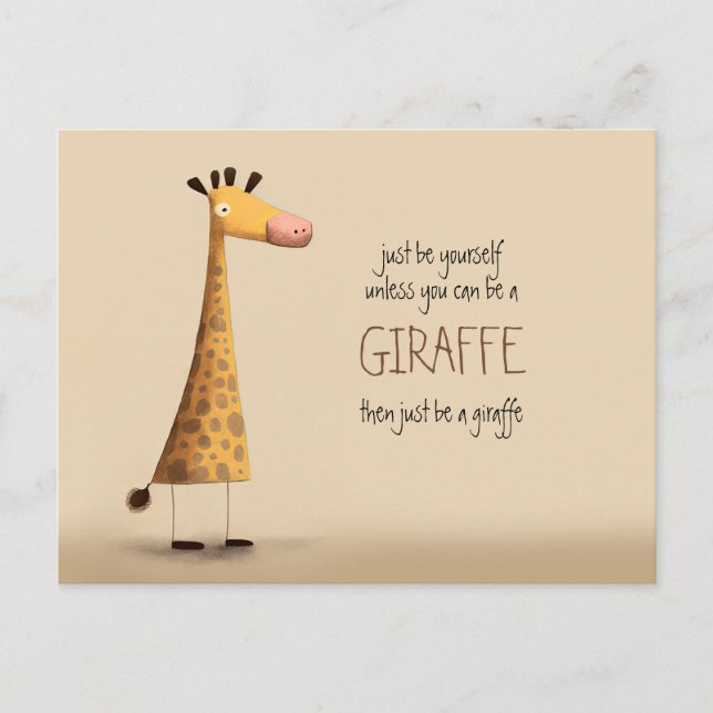 Giraffe - Soyez vous-même Carte Postale (Devant)