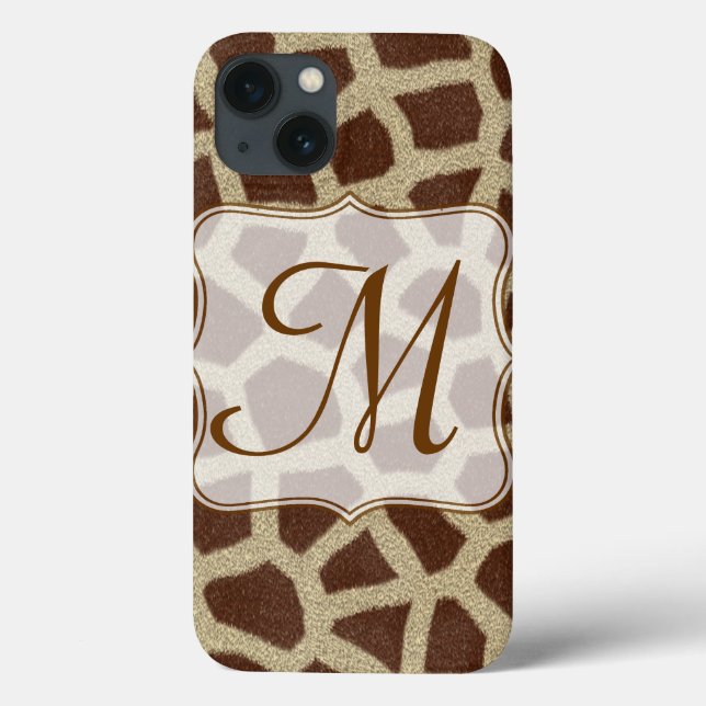 Giraffe Spot Poster de animal Wild Monogram Coque  (Verso)