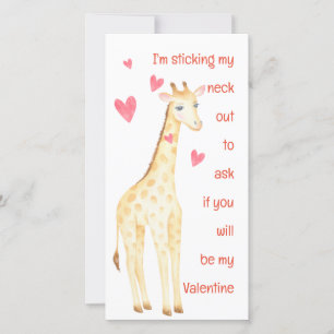 Giraffe-Stick My Neck Out Valentines Card