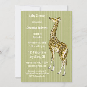 Giraffe vintage bébé garçon douche Invitations