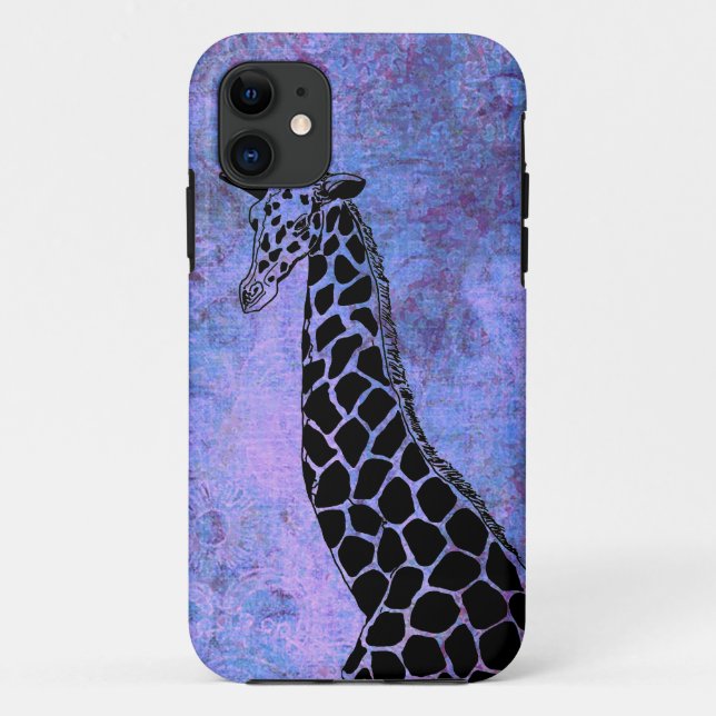 Giraffe violette/bleue II - Coque iPhone 5/5S (Dos)
