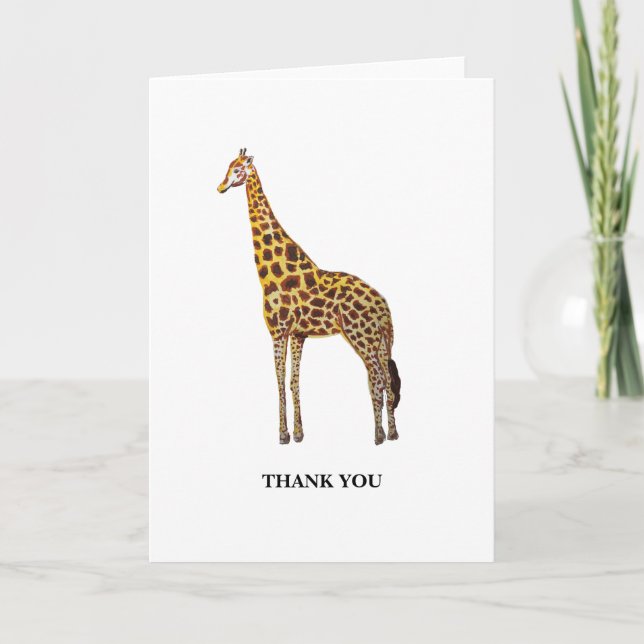 Giraffe Zoo Animal Merci Cartes (Devant)