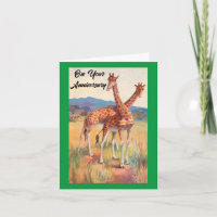 Giraffes Anniversaire Carte de voeux pliée