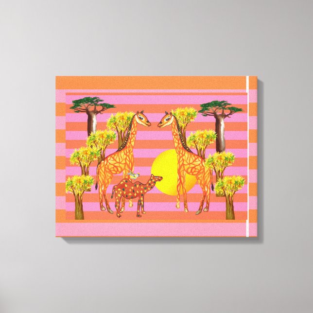 Giraffes, Camel et une toile enveloppée d'oiseau (Recto)