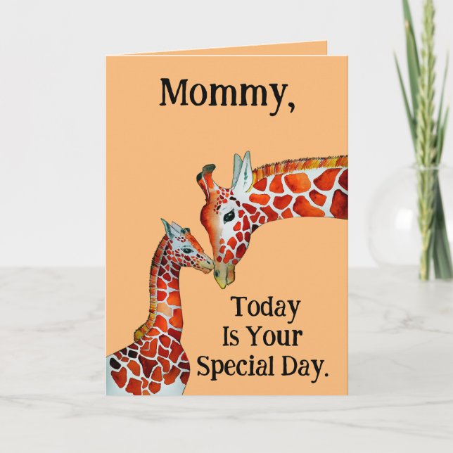 Giraffes Carte de voeux pour la fête des mères (Devant)