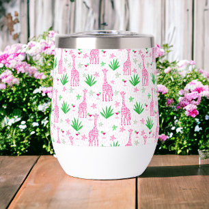 Giraffes Cosmopolites Pink Preppy