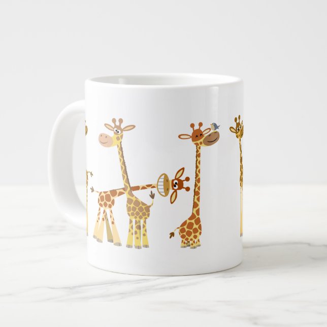 Giraffes de dessin : Le troupeau Jumbo Mug (Devant gauche)