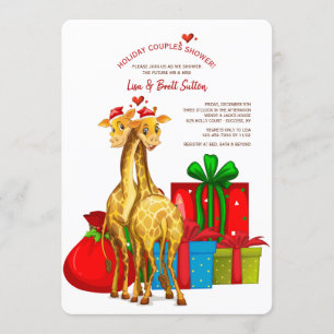 Giraffes de Noël Invitation à la douche pour les c