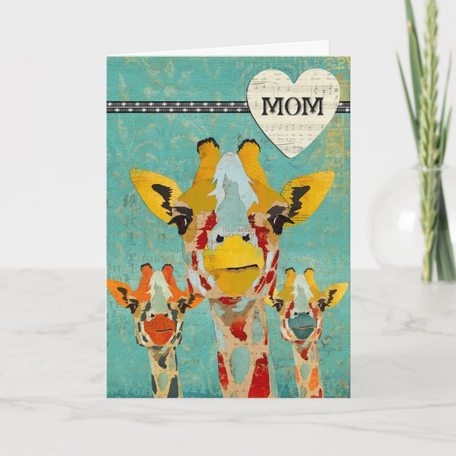 Giraffes de Pékin Carte de fête des mères (Devant)