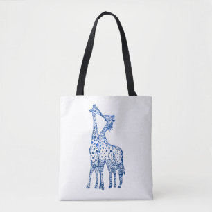 Giraffes Kiss Dessin tout-sur-impression Sac fourr