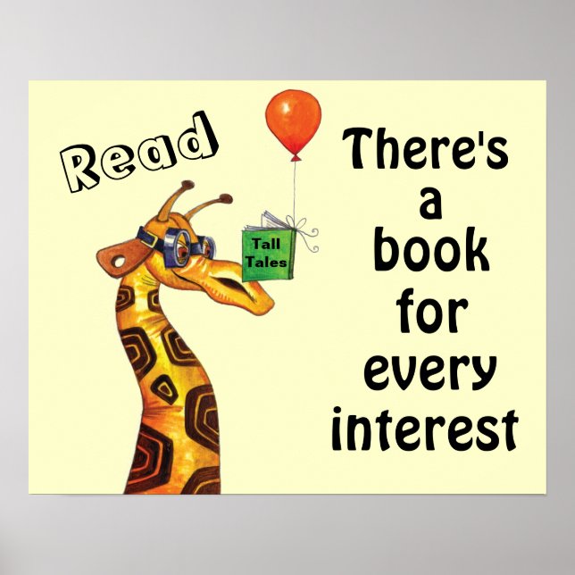 Giraffes Read Tall Tales Literacy Poster (Devant)