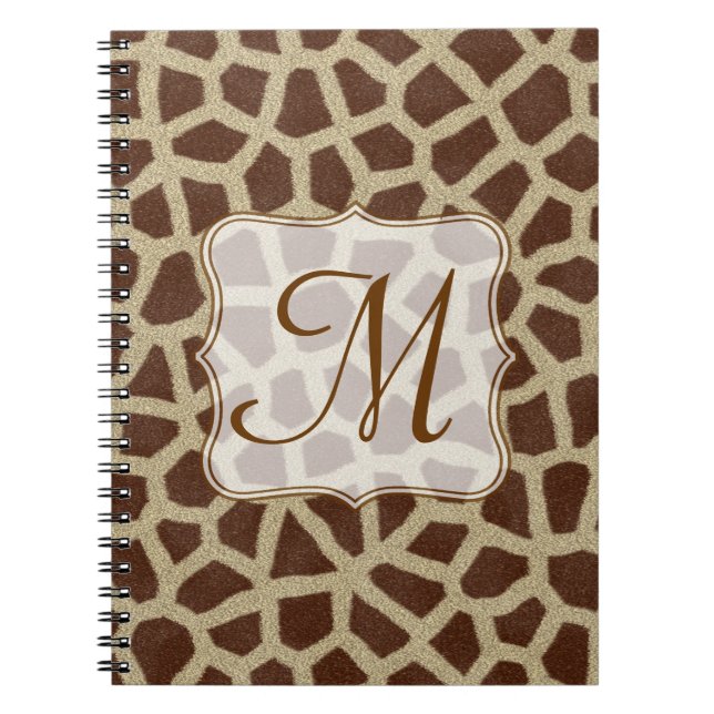 Giraffy Spot Animal Monogramme Note initiale Livre (Devant)