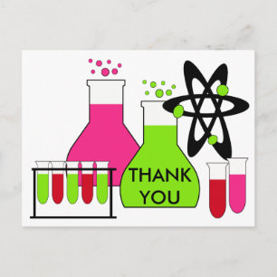 Girl All About Science Merci Carte Postale