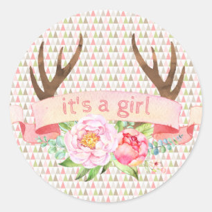 Girl Antler C'Est Une Petite Tribale Stickers Baby