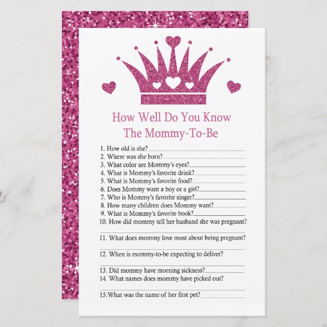 Girl Crown Comme vous connaissez bien le jeu de ba (Devant / Derrière)