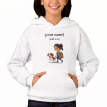 Girl & Dog Hoodie – Custom Name