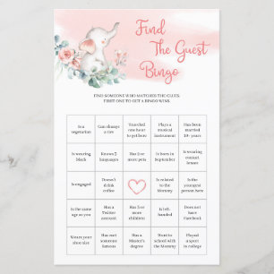 Girl Elephant Eucalyptus Trouver L'Invité Bingo je