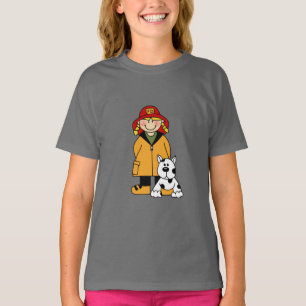 Girl Firefighter With Dalmation Tshirts and Gifts
