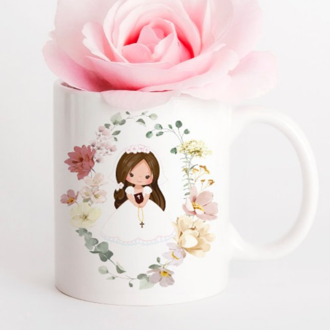 Girl First Holy Communion Ceramic Coffee Mug (Créateur téléchargé)