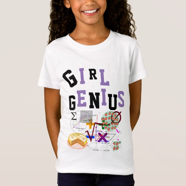 GIRL GENIUS Tshirt Science NOM mathématique sur le (Devant)