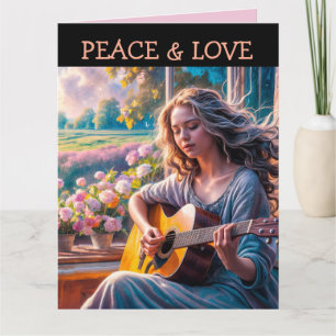 GIRL GUITAR CARTE DE SALUT D'ANNIVERSAIRE POUR ELL