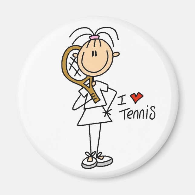 Girl I Love Tennis Magnet (Devant)