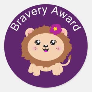 Girl Lion Bravery Award - Sticker pour être courag