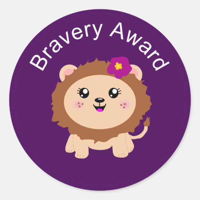 Girl Lion Bravery Award - Sticker pour être courag (Devant)