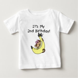 Girl Monkey sur Banana 2nd Birthday Tshirts
