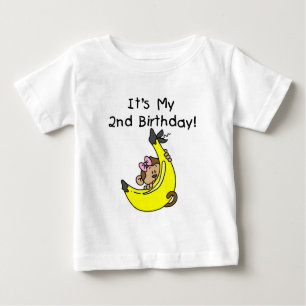 Girl Monkey sur Banana 2nd Birthday Tshirts