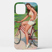 "Girl on Bicycle" iPhone 12 Coque