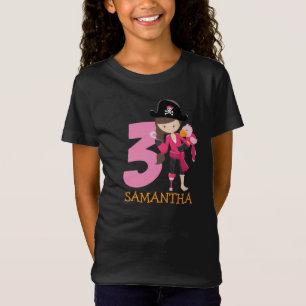 Girl Parrot 3e fête d'anniversaire pirate T-shirt
