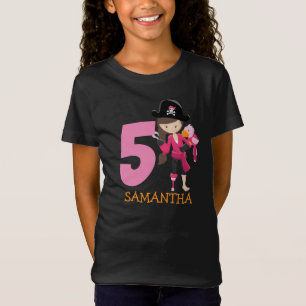 Girl Parrot 5e fête d'anniversaire pirate T-shirt