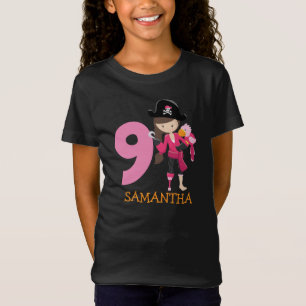 Girl Parrot 9e fête d'anniversaire pirate T-shirt