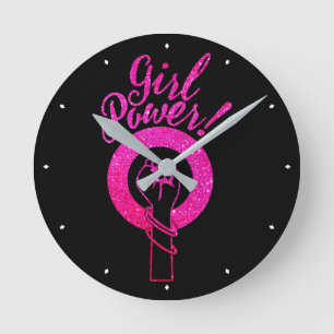 Girl Power Horloge Murale Ronde
