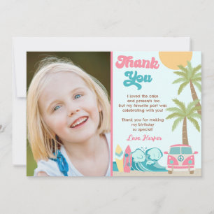 Girl Surf Up Beach Wave Anniversaire Merci Cartes