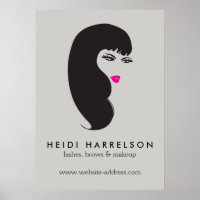 Girl with Lashes on Lt Gray Beauty Poster